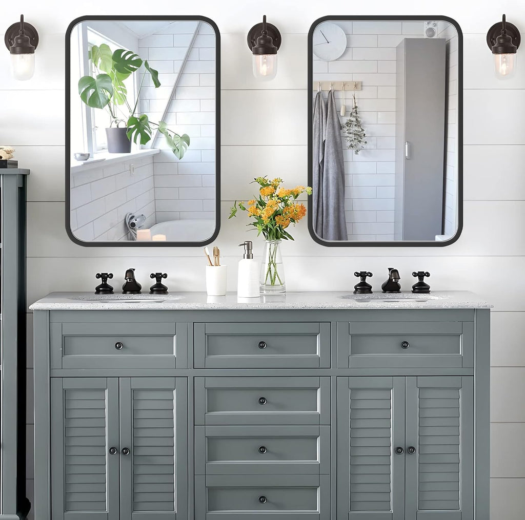 Framed Wood Mirror — 18" - View 2