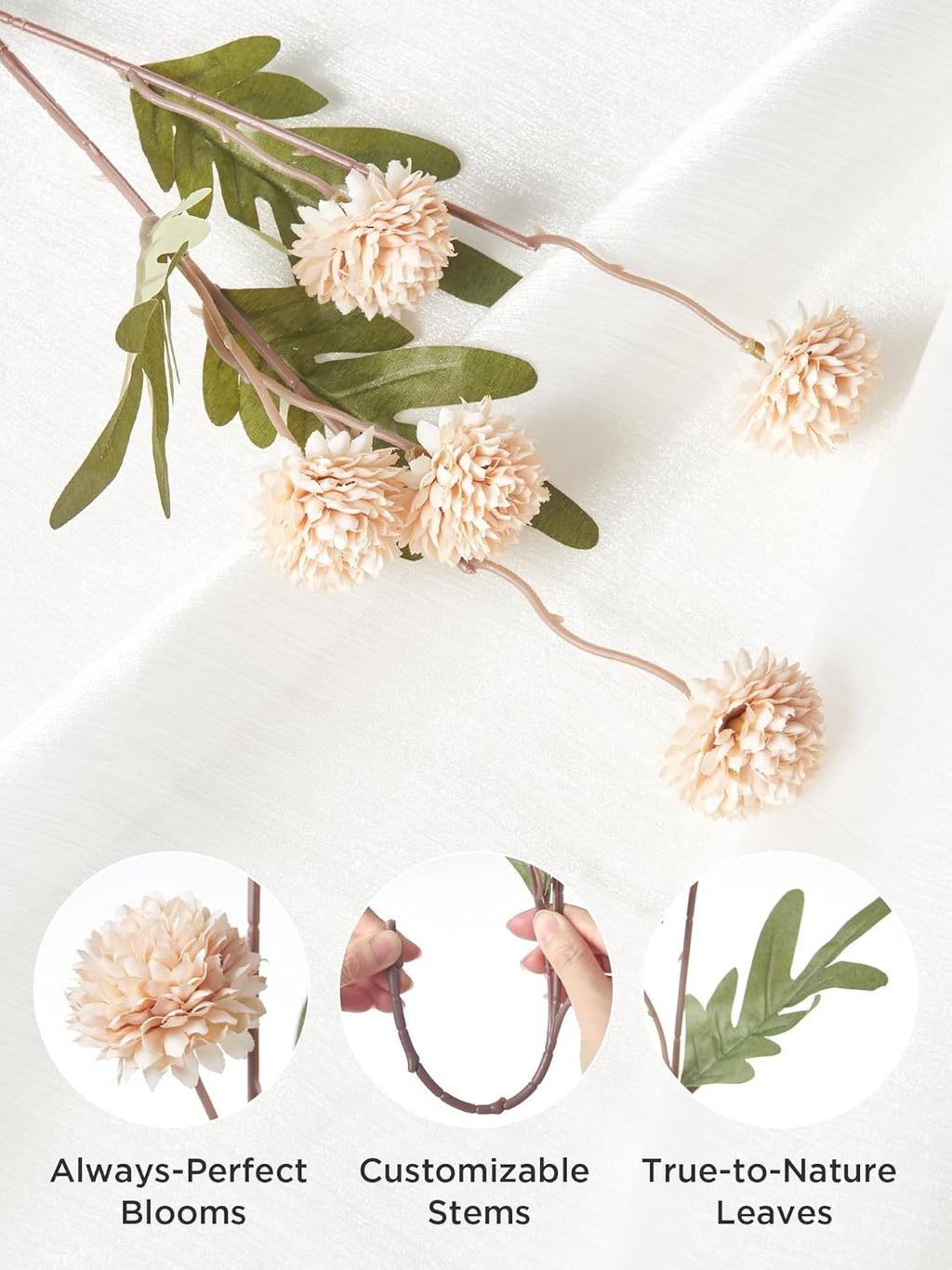 Beige Artificial Flowers - View 3