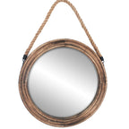 Round Farmhouse Wood Mirror — 16.2"