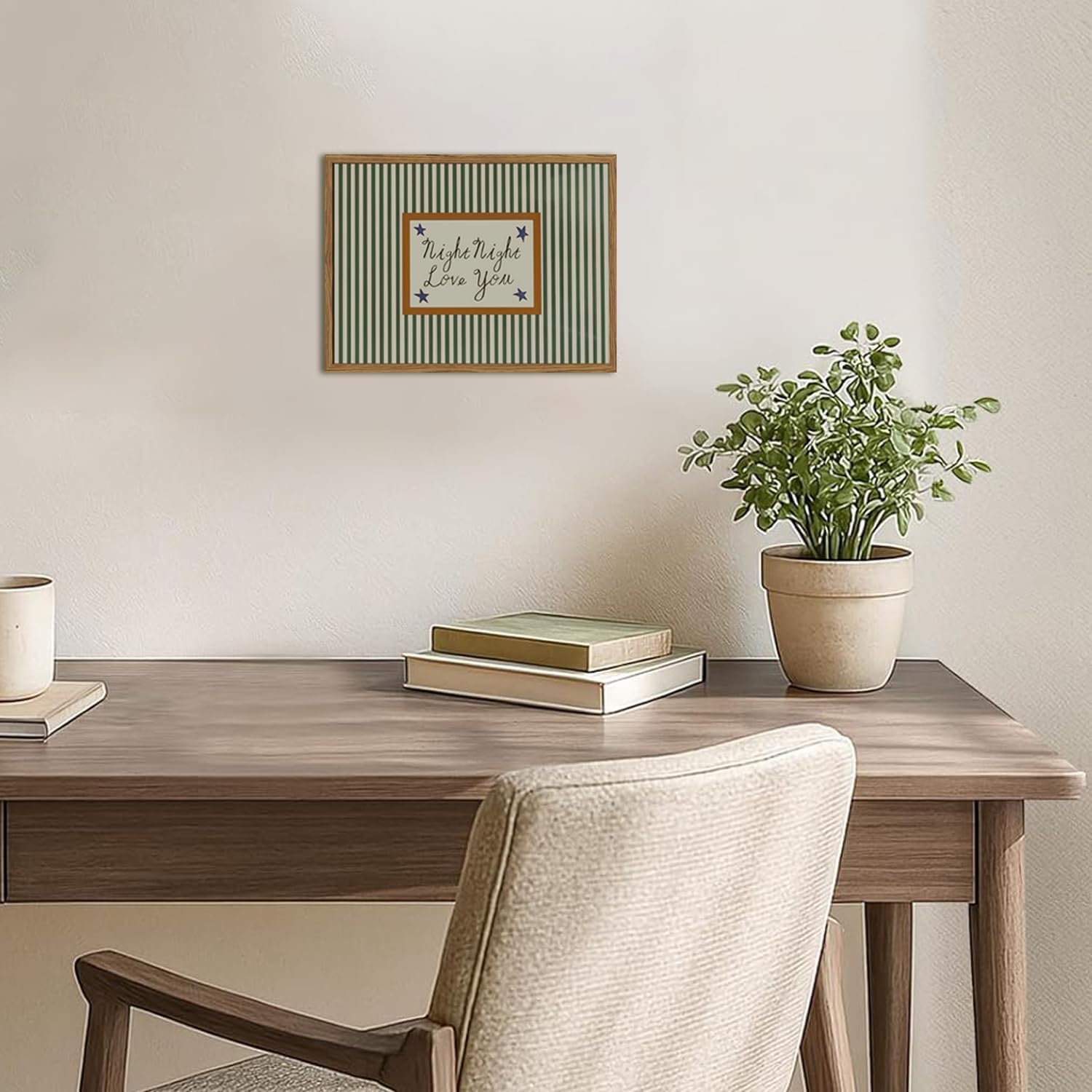 Framed Mid-Century Beige Wall Decor — 16" - View 2