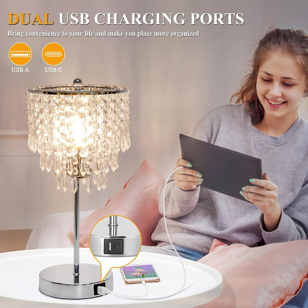 Dimmable Luxe Gold Nightstand Lamp - View 4