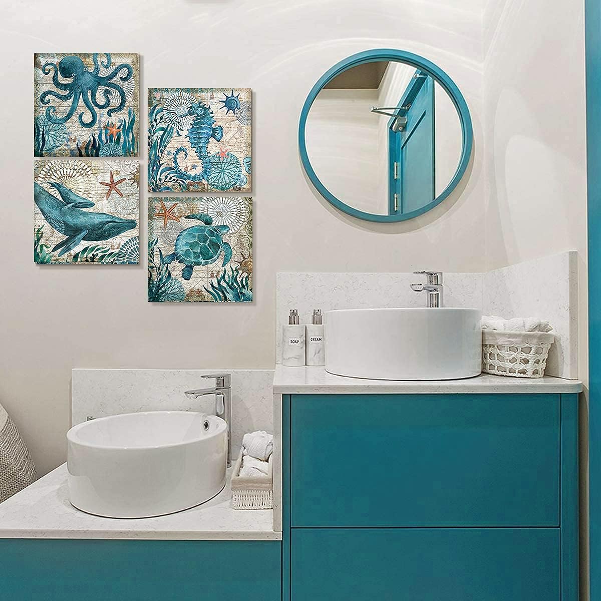 Vintage Modern Blue Wall Art — 12x12 - View 3