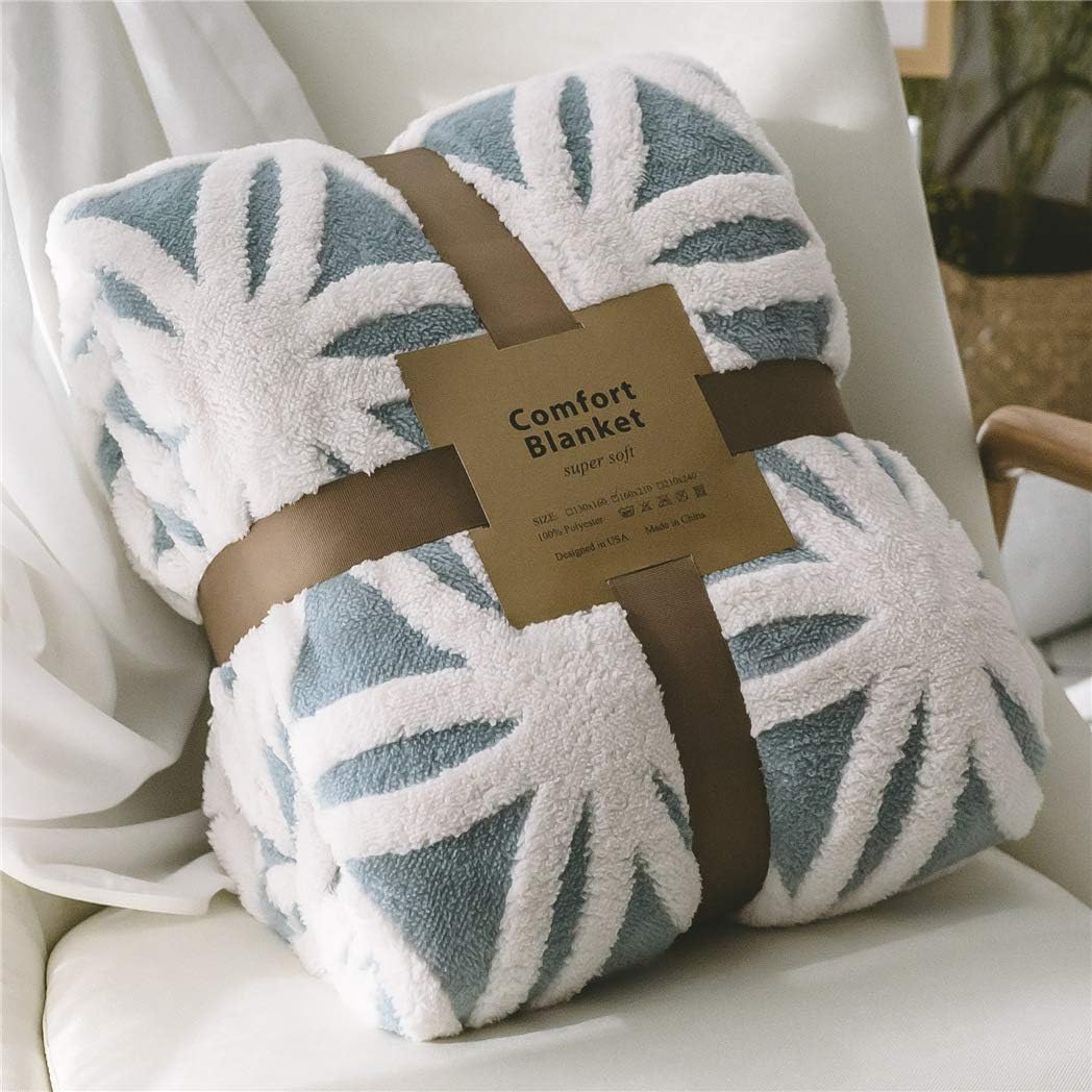 Beige Throw Pillow — 51" — Light Blue