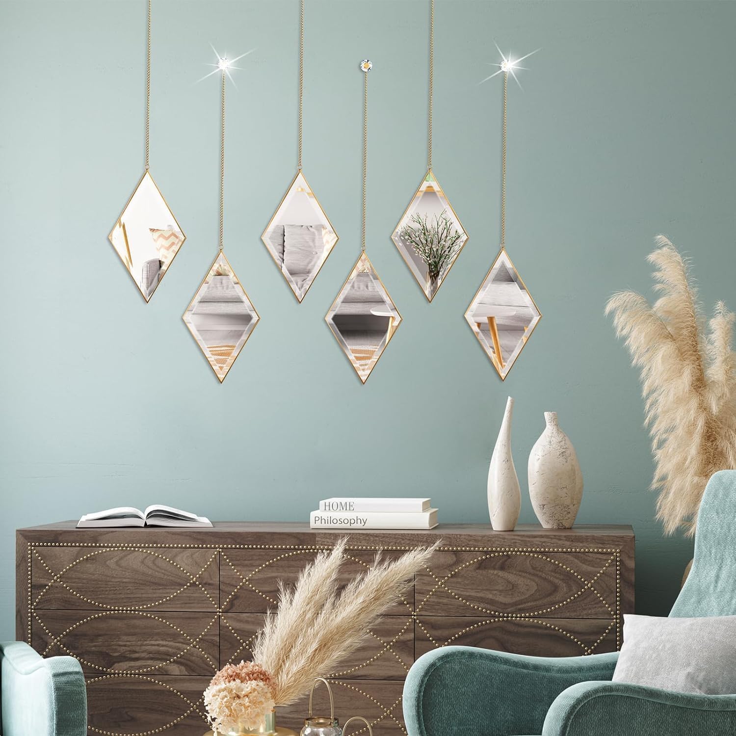 Luxe Gold Wall Mirror — Set of 6 - View 5