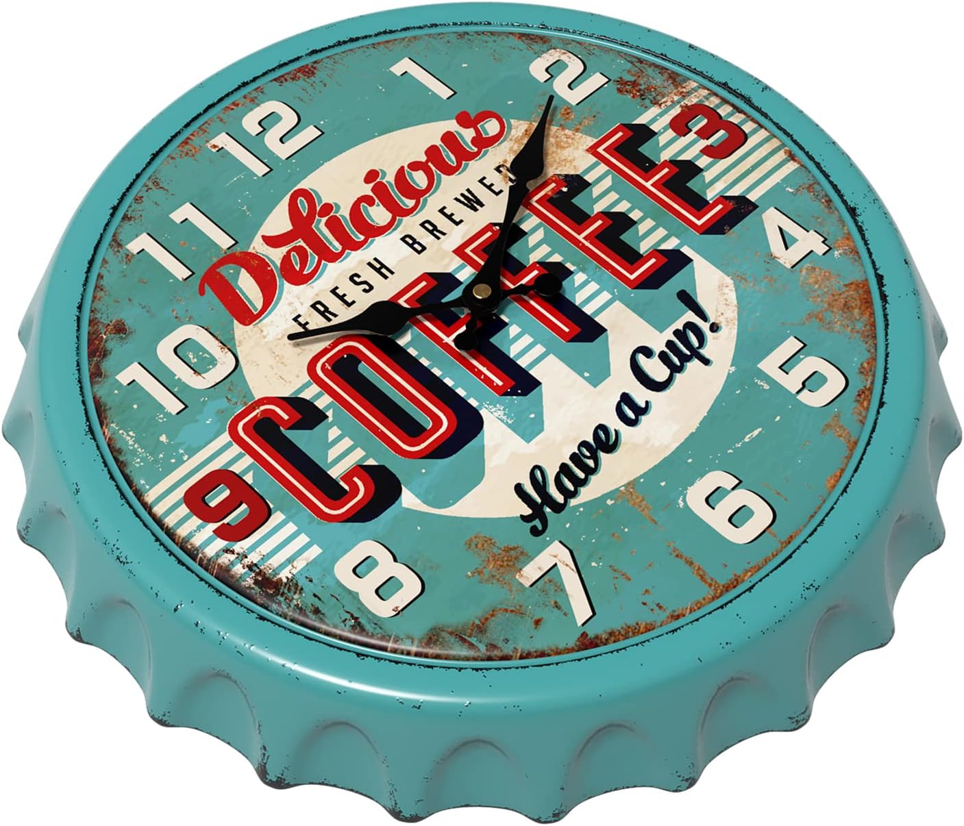 Battery Operated Farmhouse Blue Wall Clock — 13" - View 3