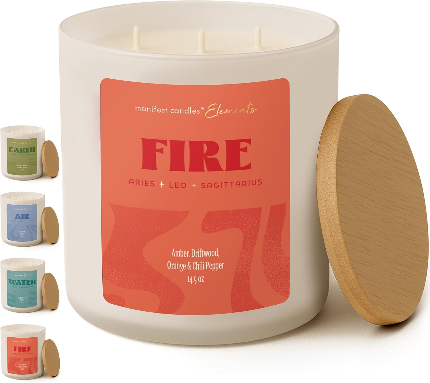 Soy Wax Green Candle Set — Fire 3 Wick