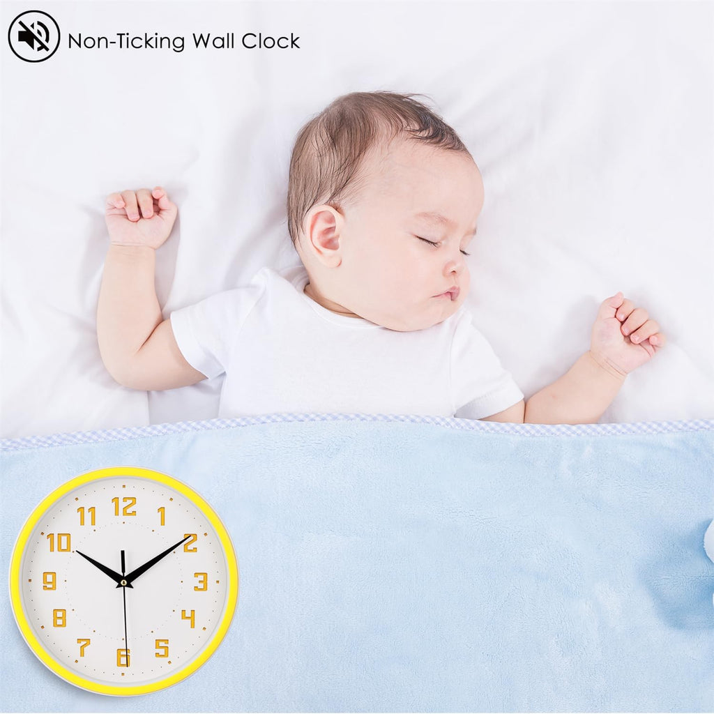 Round Modern Blue Wall Clock — 9" - View 4