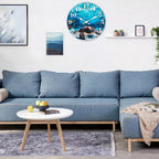 Battery Operated Blue Wall Clock — 14" - View 2