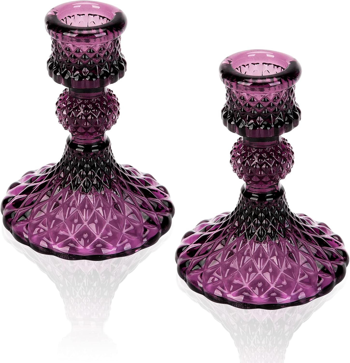 Orange Pillar Candle — Dark Purple