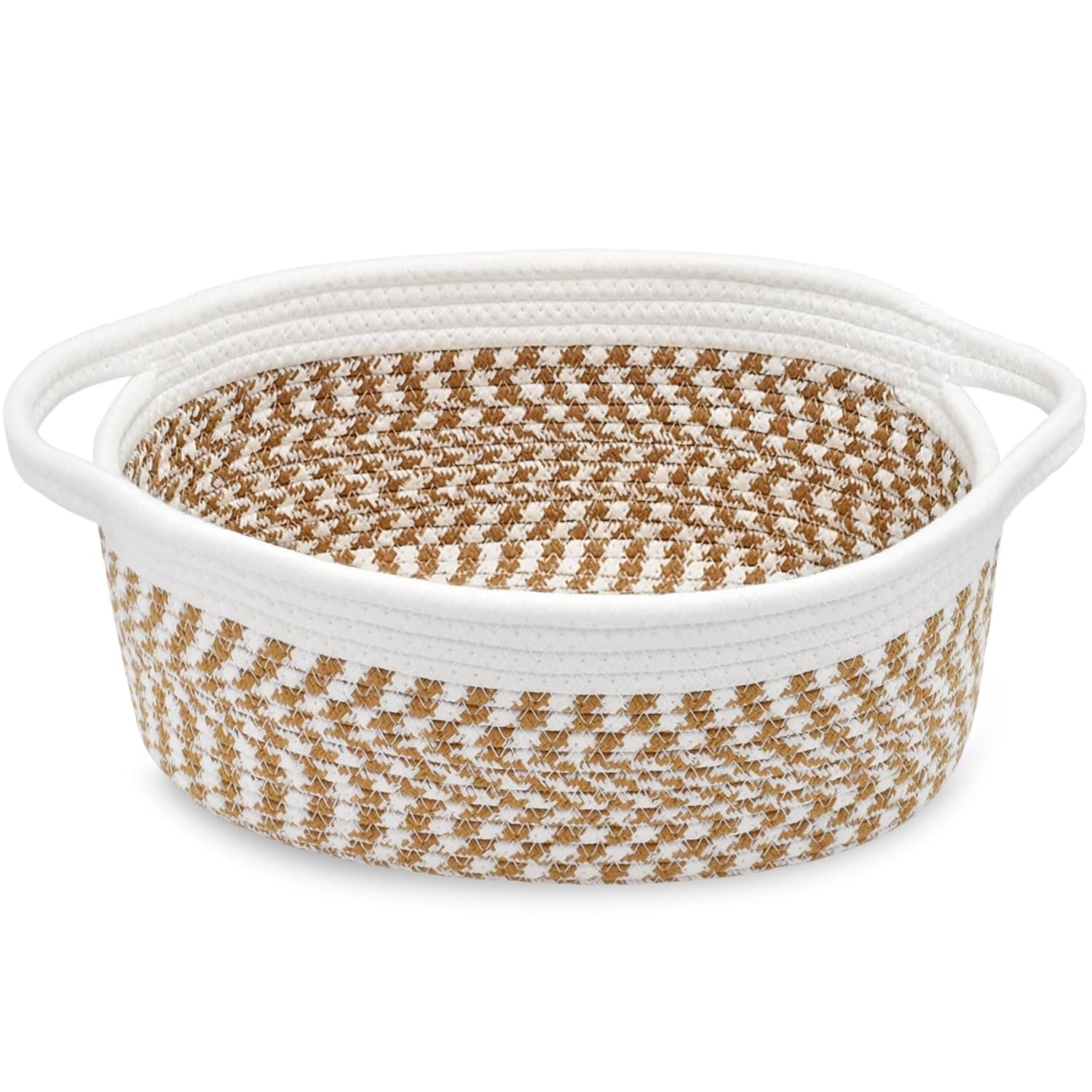 Boho Beige Storage Bin — 12" — Brown Block
