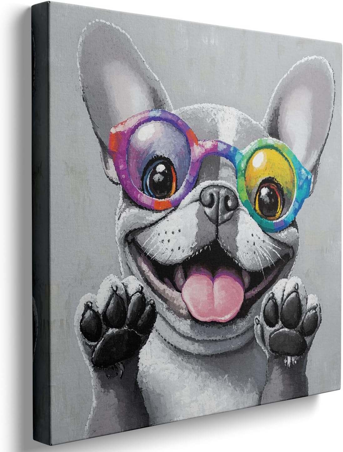 Framed Modern Metal Canvas Wall Art — 16" — bulldog