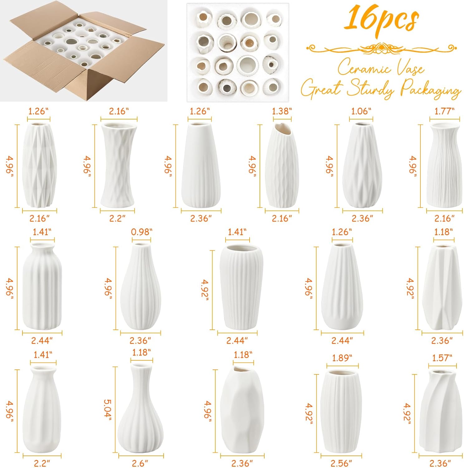 Boho Black Flower Vase — Set of 16 - View 2