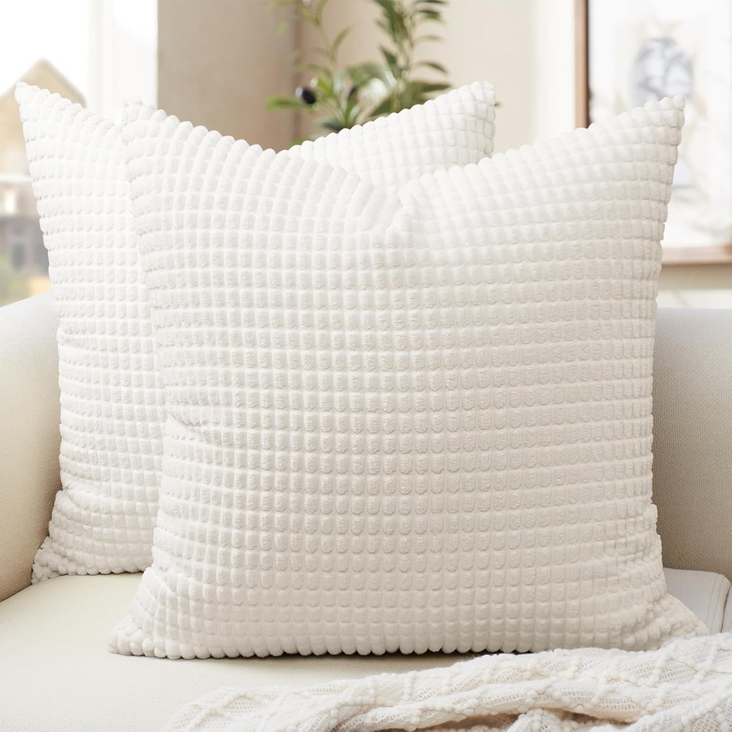 Boho Beige Throw Pillow Cover — 18" — Yml Cream