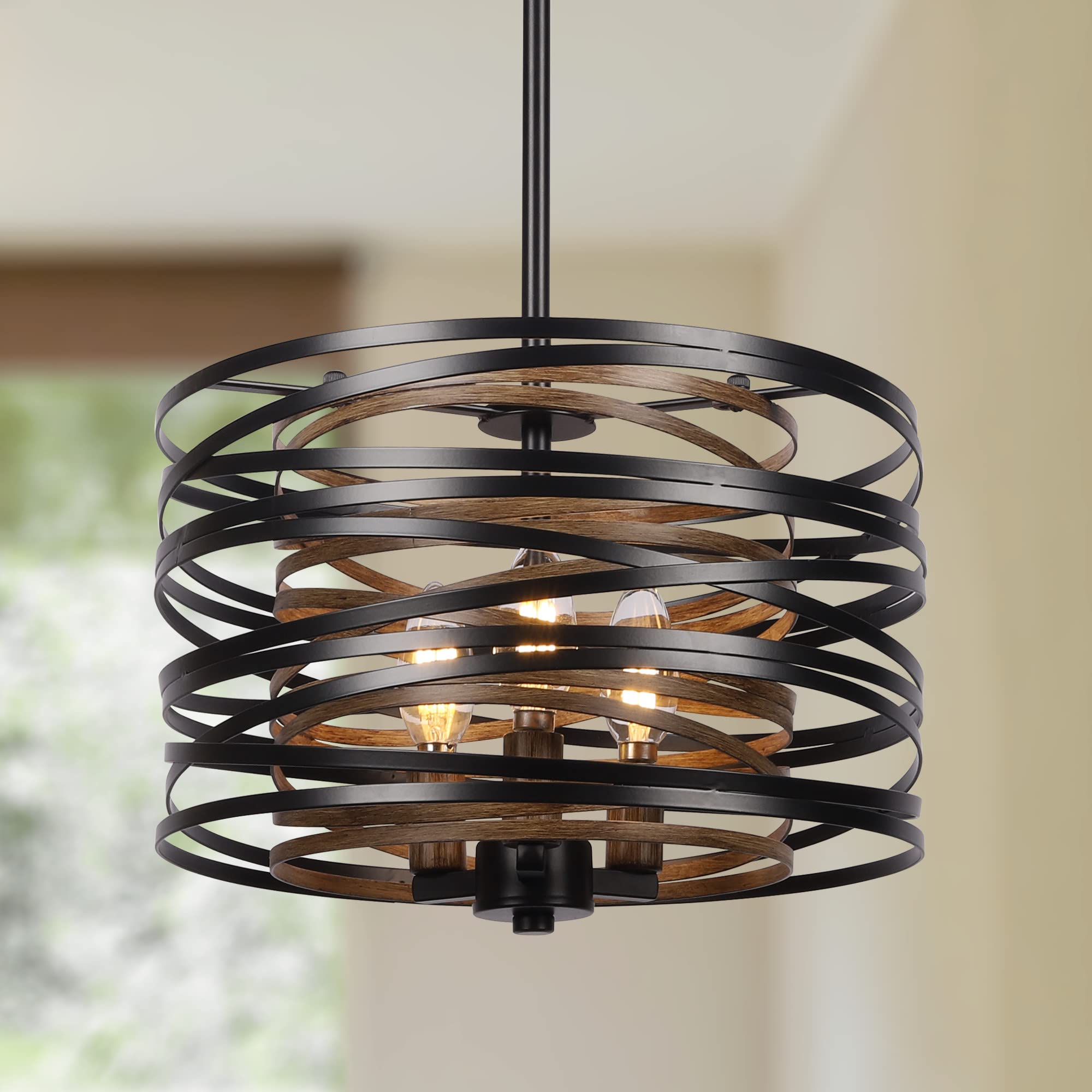 Farmhouse Black Chandelier — 3-Light