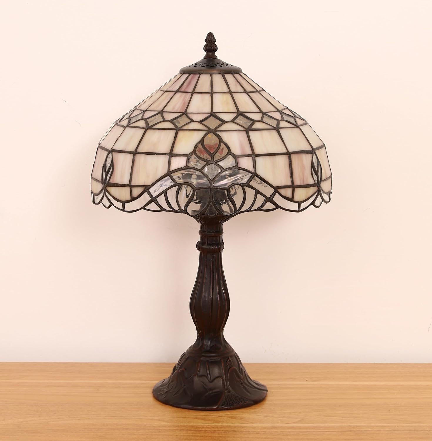 Farmhouse Pink Desk Lamp — 20" — Pink Baroque 12X12X19Inch