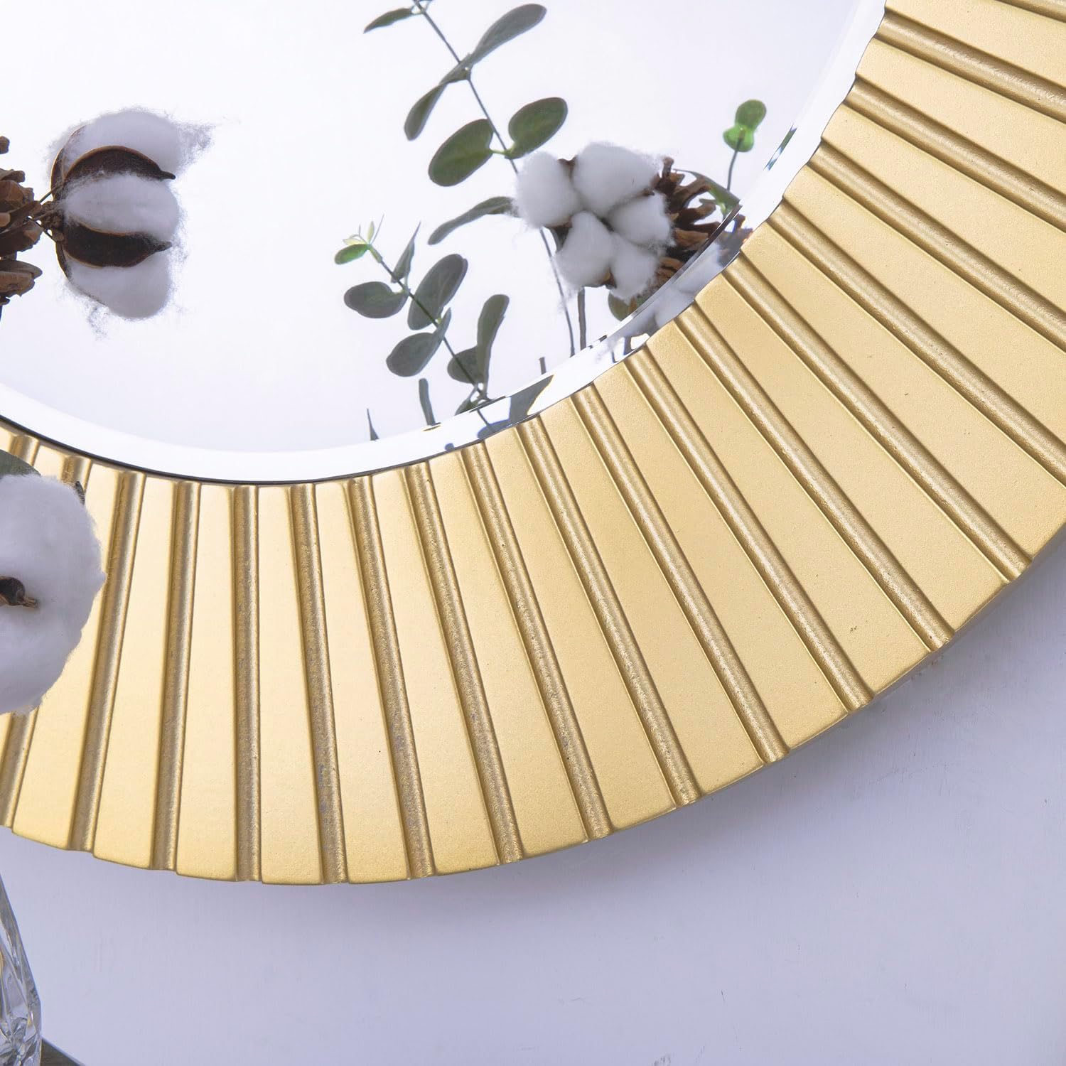 Round Luxe Black Wall Mirror — 30" - View 3