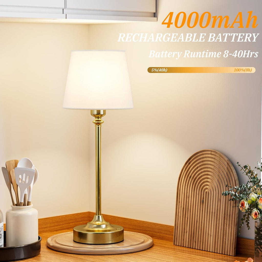 Cordless Luxe Black Table Lamp - View 3