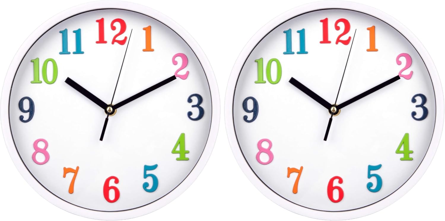 Battery Operated Wall Clock — 10" — 10 inches (Pack of 2)