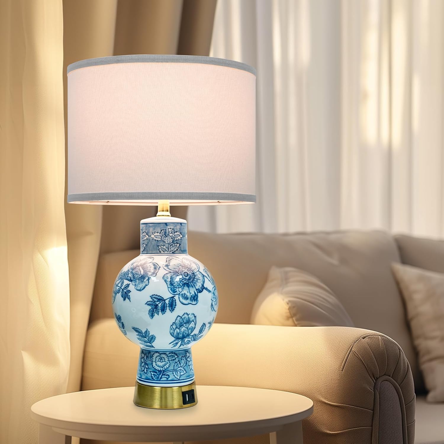 USB Modern Metal Bedside Lamp - View 4