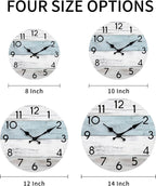 Battery Operated Farmhouse Blue Wall Clock — 8" - View 5