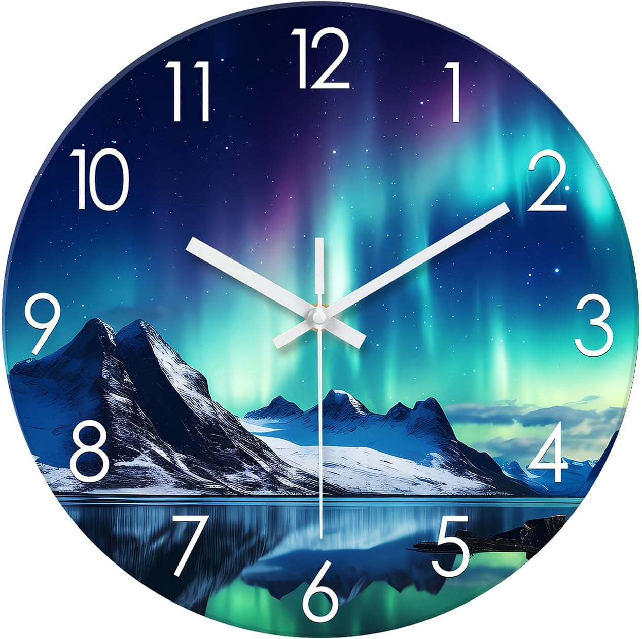 Battery Operated Modern Black Wall Clock — 16" — 14 Inch