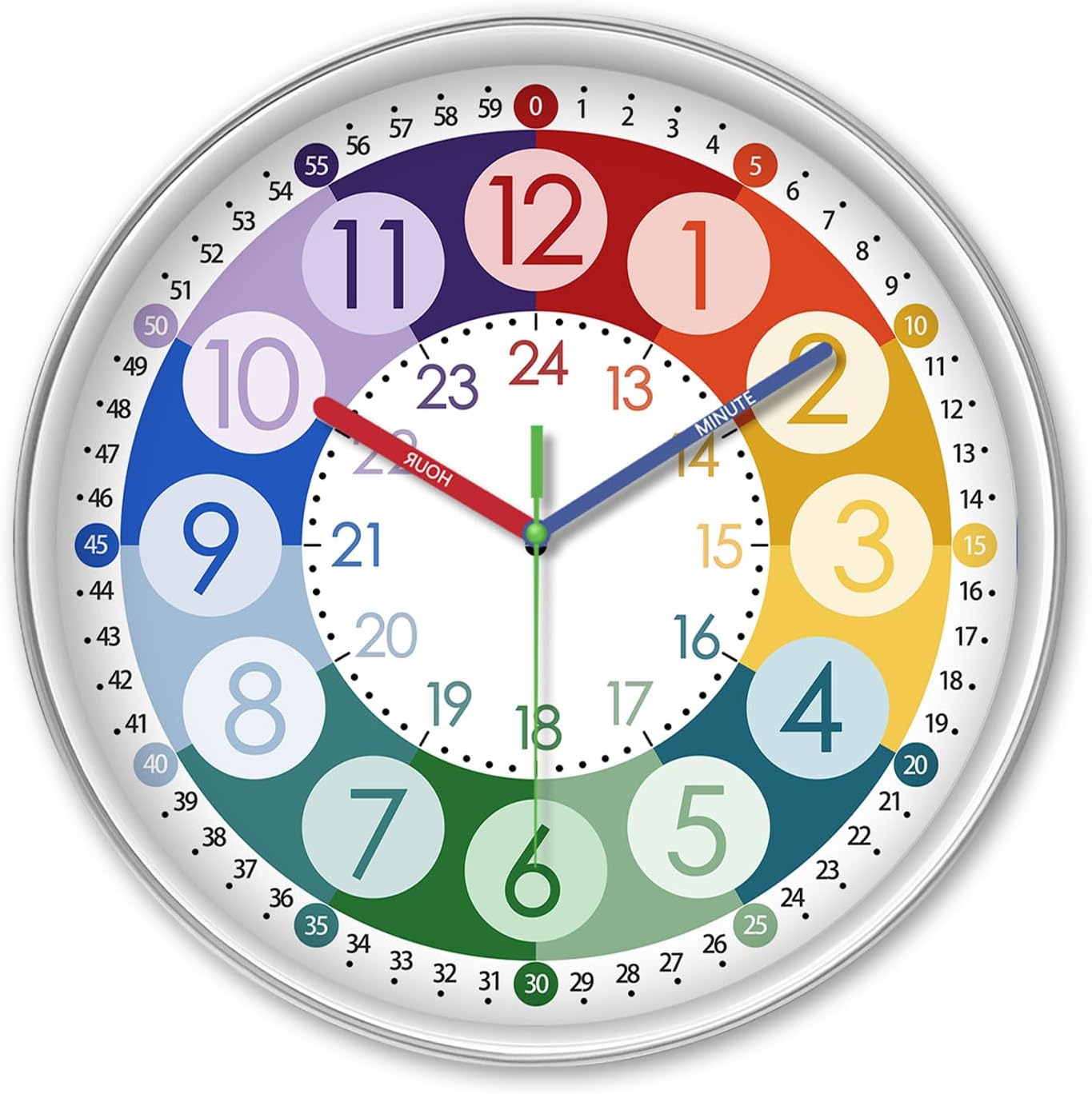 Battery Operated Black Wall Clock — 16" — 16 Inch-1pcs