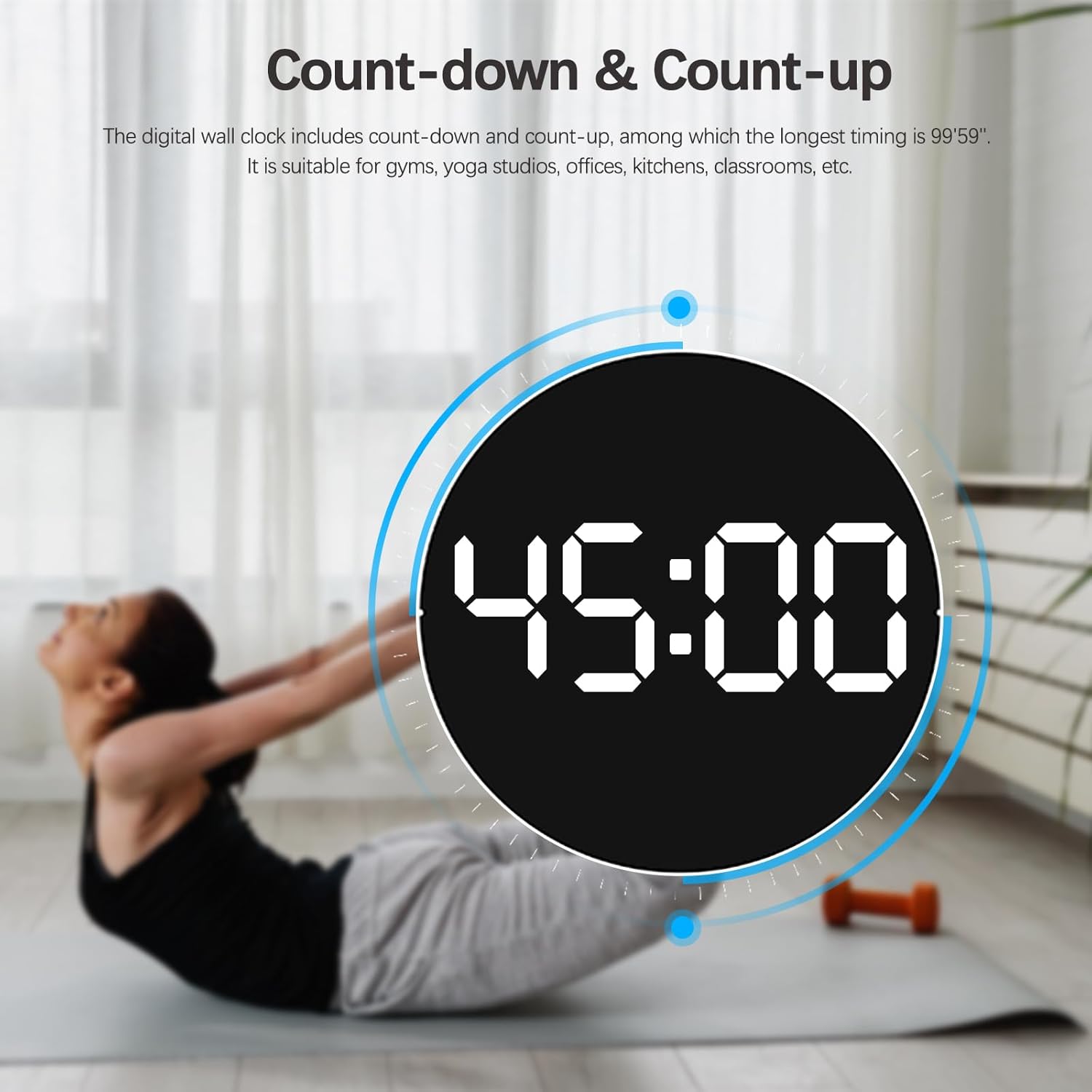 Blue Wall Clock — 10" - View 6