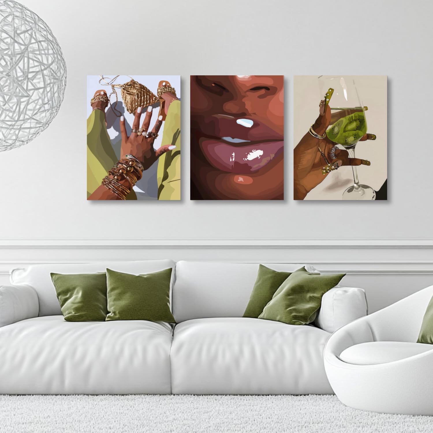 Framed Green Canvas Wall Art — 12" - View 5