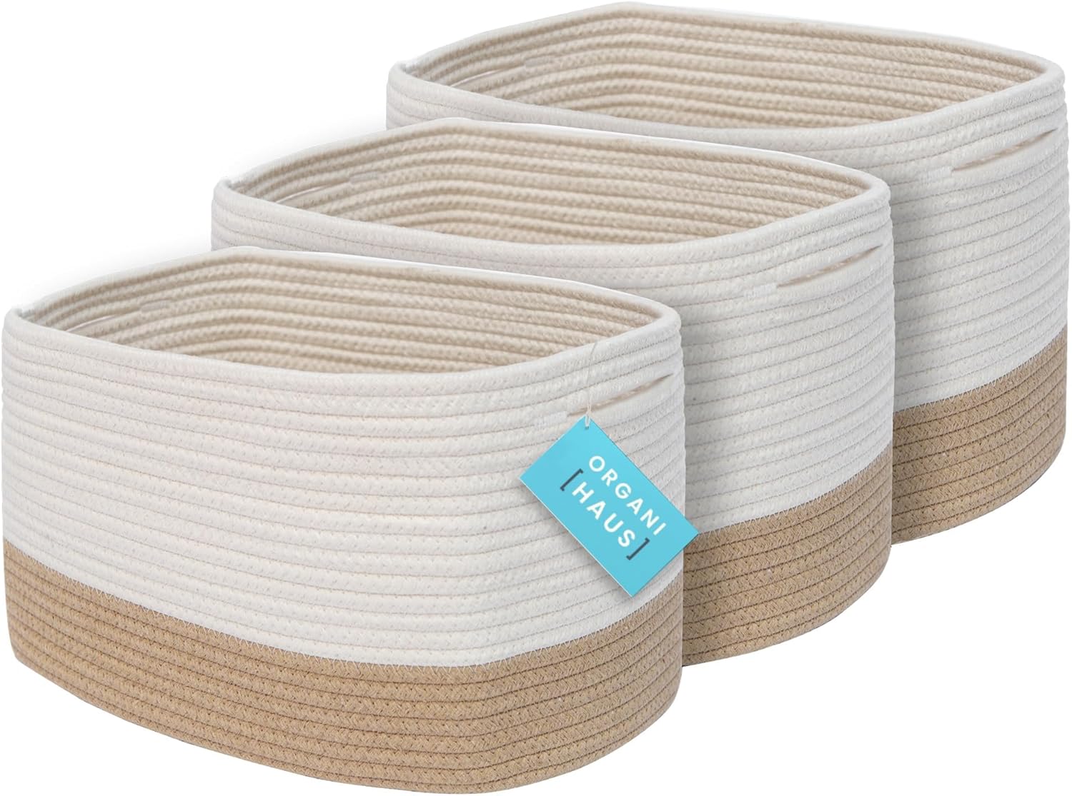 Black Storage Basket — 15" — Honey