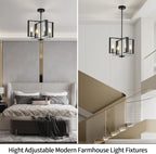 Adjustable Farmhouse Black Chandelier — 16.14" - View 4