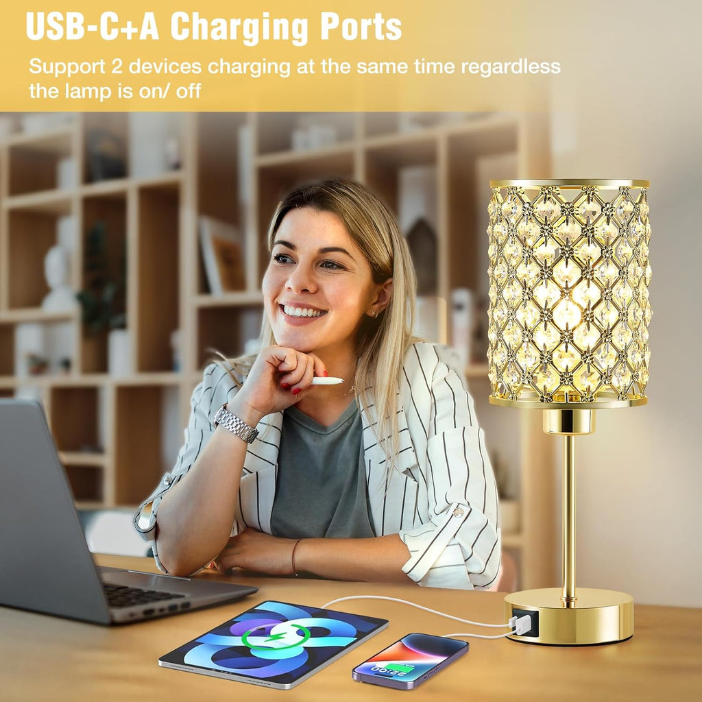 Dimmable Luxe Black Bedside Lamp — 14.75" - View 4