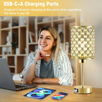 Dimmable Luxe Black Bedside Lamp — 14.75" - View 4