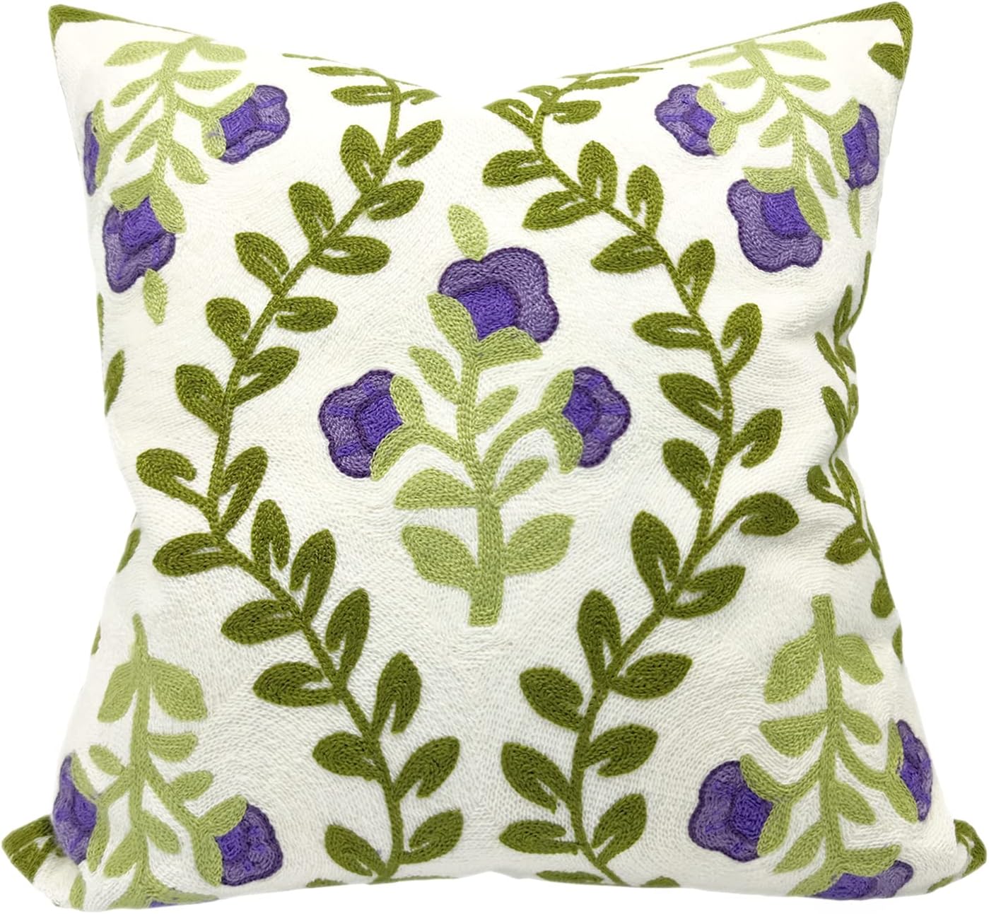 Tufted Boho Blue Throw Pillow Cover — 18" — 18" x 18" (Pack of 1)