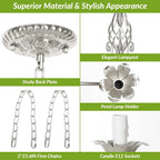 Farmhouse Black Chandelier — 6-Light - View 3
