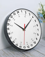 Round Modern Black Wall Clock — 12" - View 3