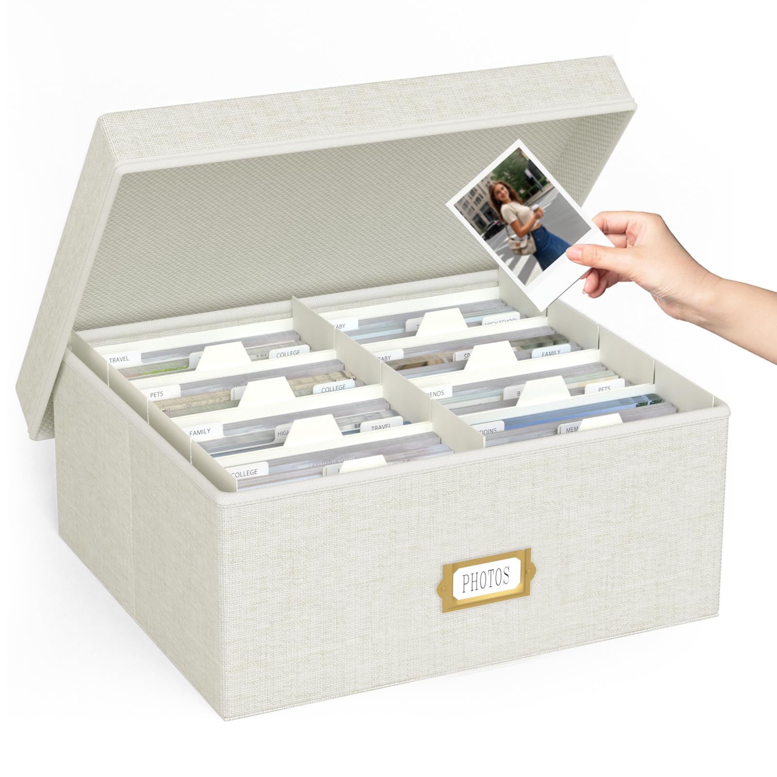Linen Beige Storage Basket — 4x6
