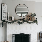 Framed Beige Round Mirror — 20" - View 3