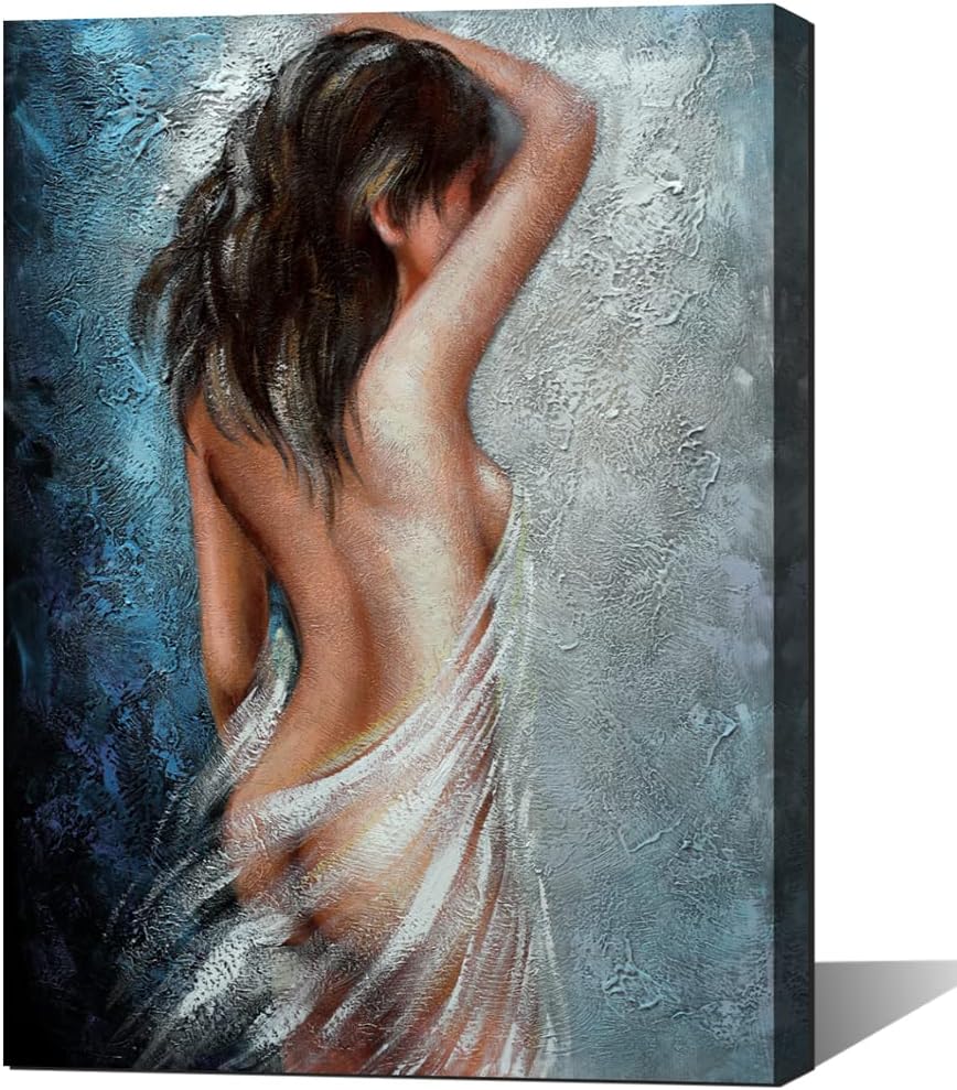 Modern Metal Framed Wall Art — 16" — Nude Woman-03