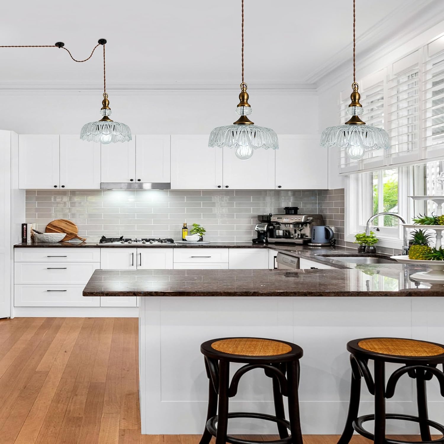 Adjustable Farmhouse Black Chandelier - View 2