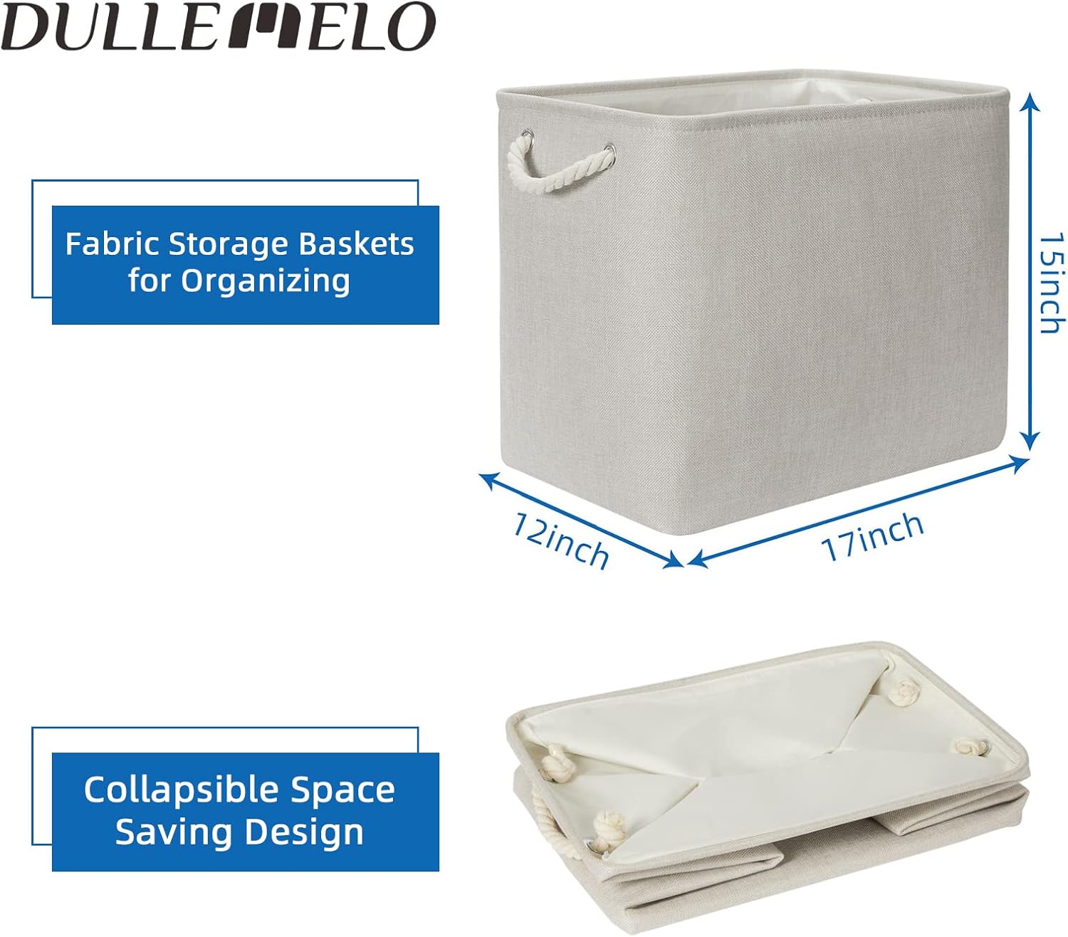 Beige Storage Basket — 17" - View 3