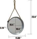 Round Farmhouse Metal Mirror — 11.9" - View 3