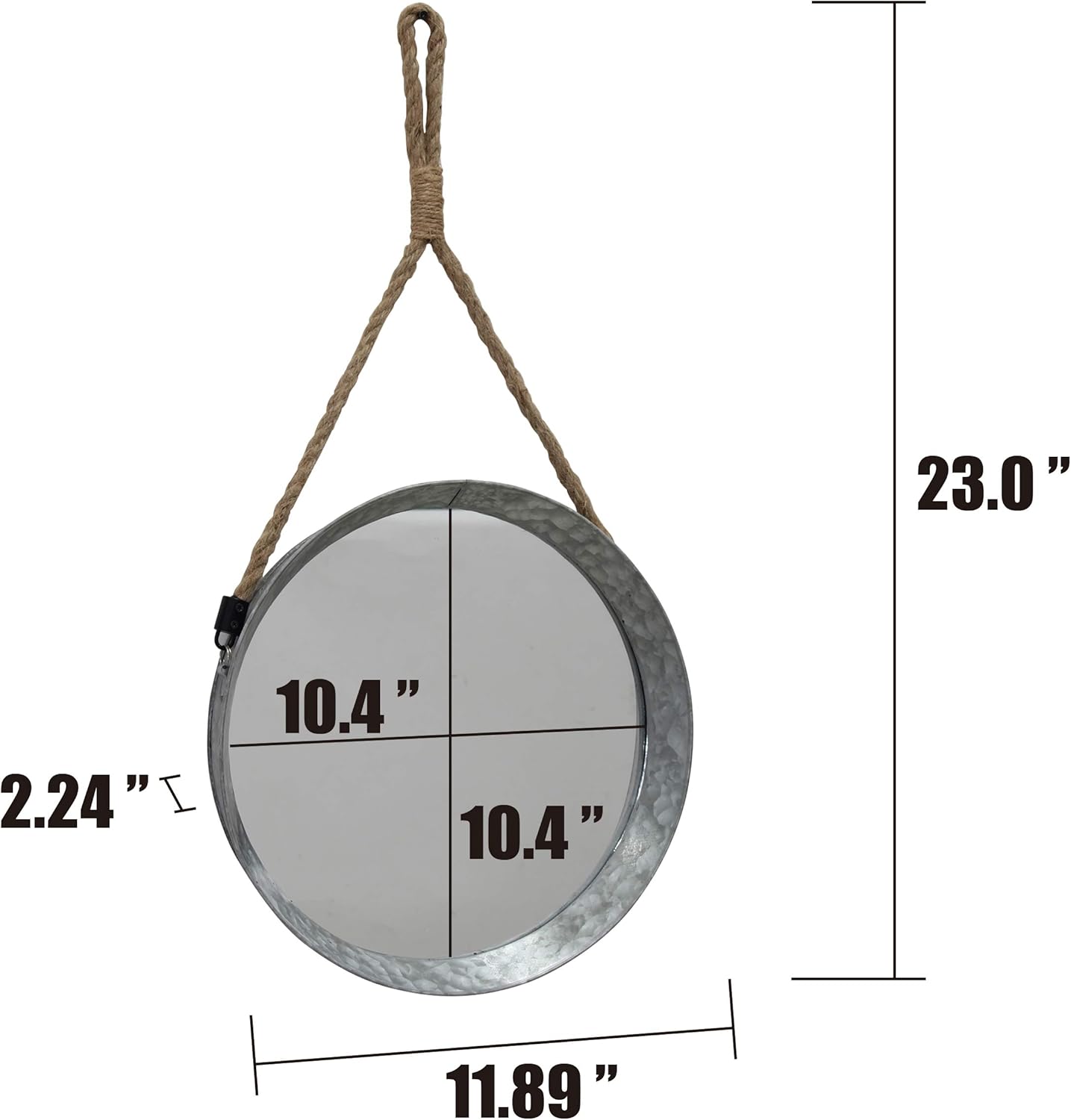 Round Farmhouse Metal Mirror — 11.9" - View 3