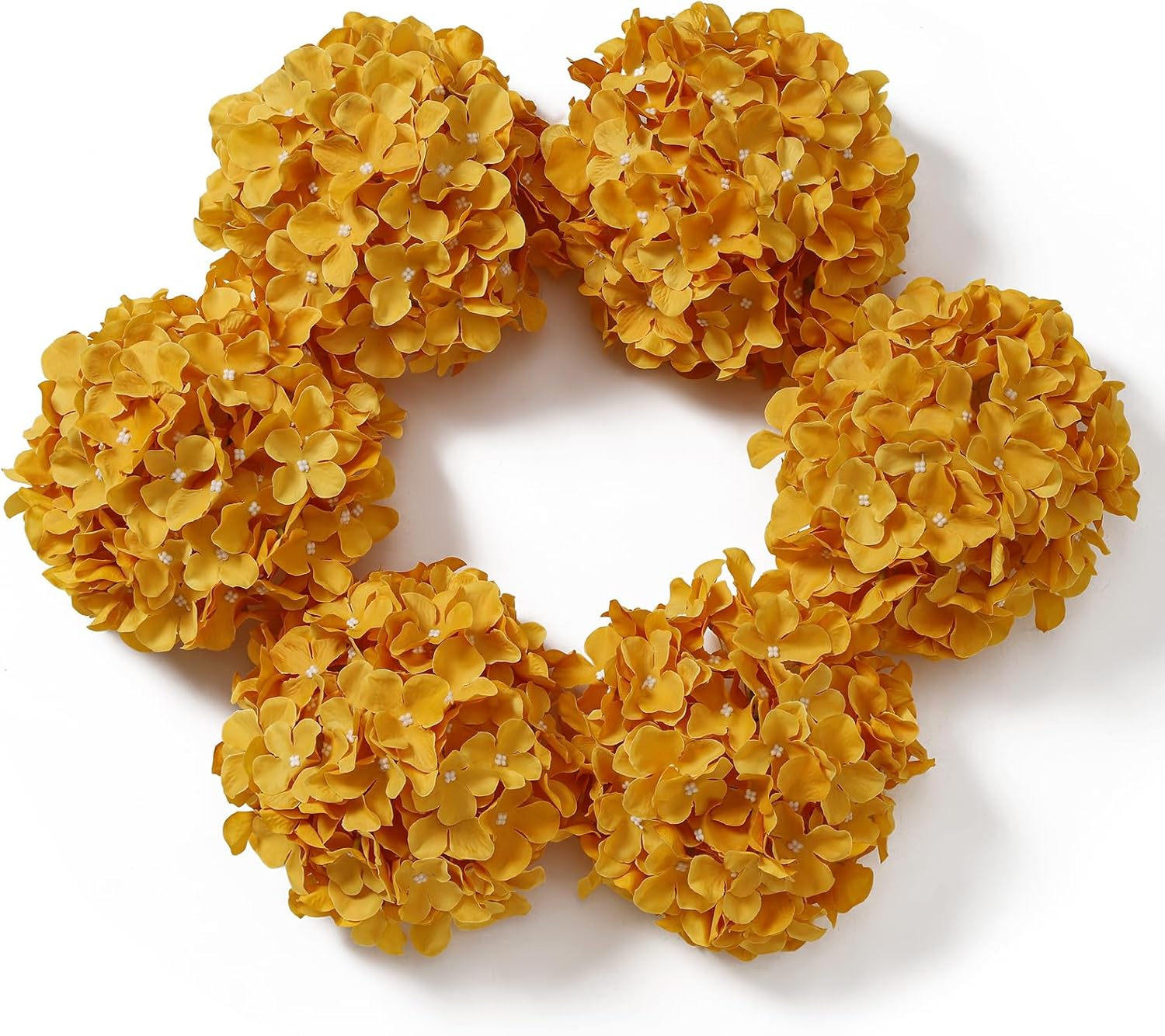 Beige Artificial Flowers — Set of 6 — Mustard Yellow