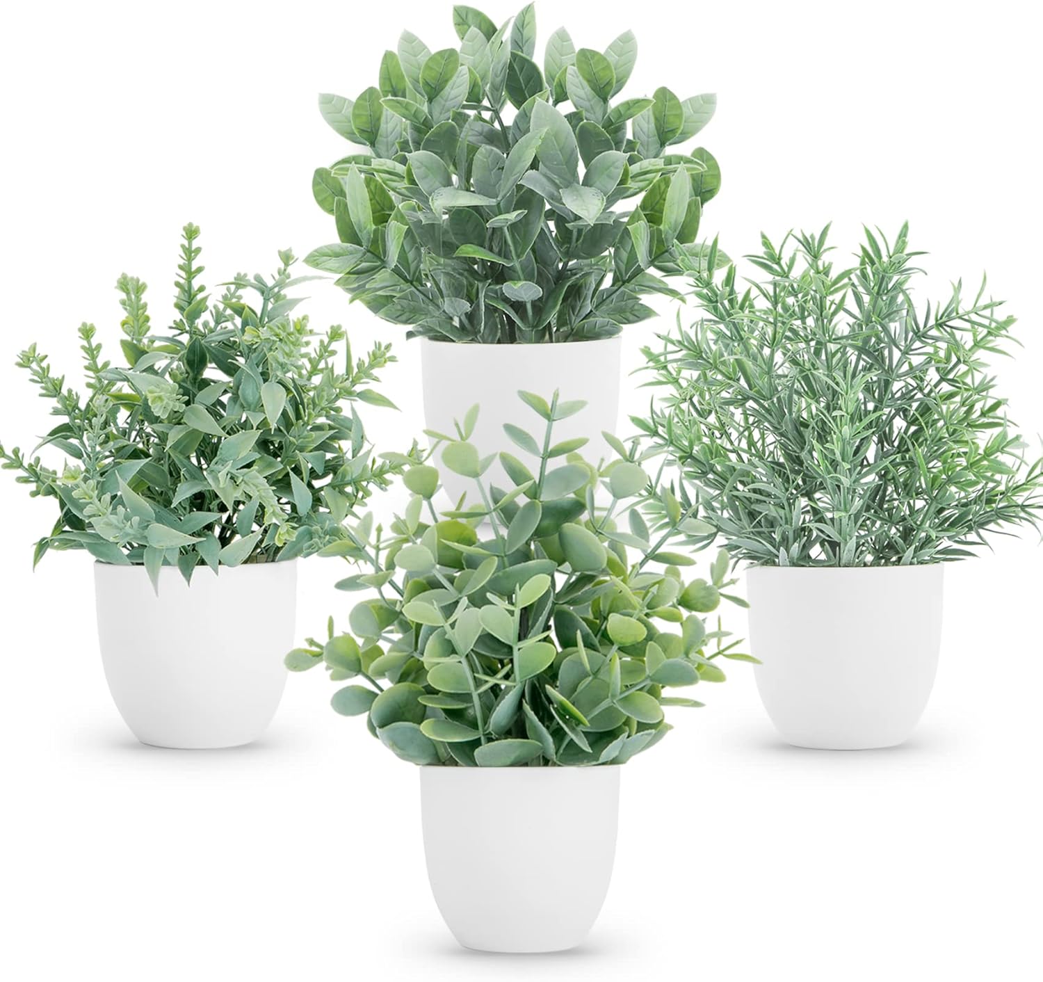 Farmhouse Green Faux Plant — Grey
