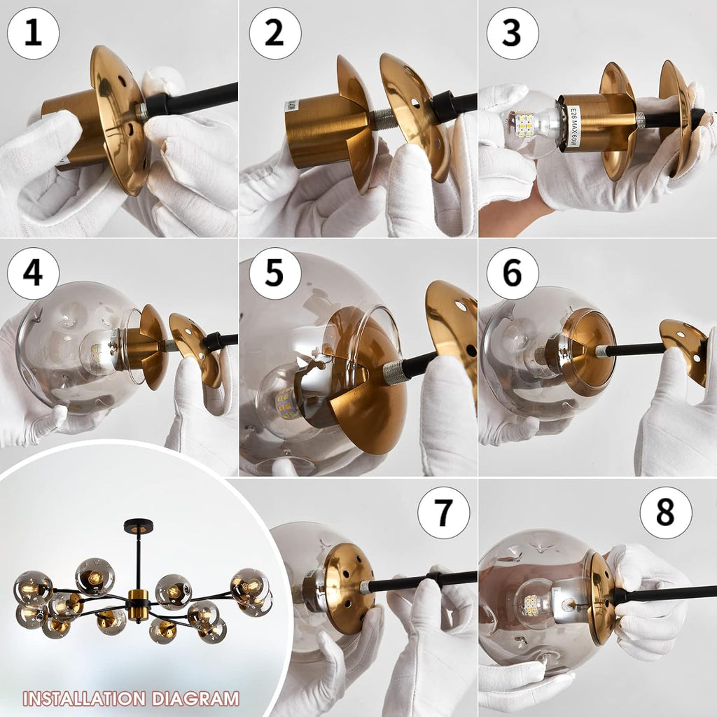 Vintage Luxe Metal Chandelier — 12-Light - View 5