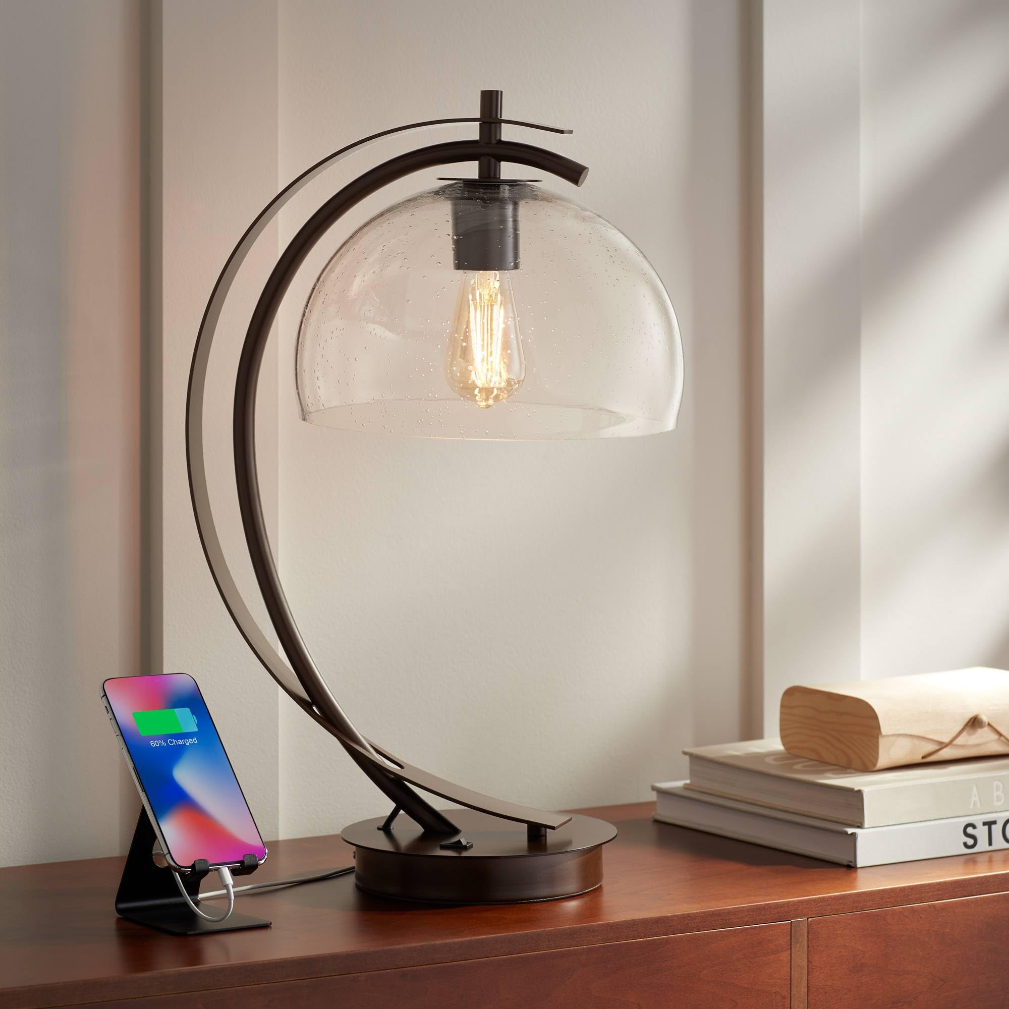 USB Modern Metal Table Lamp — 22.5"