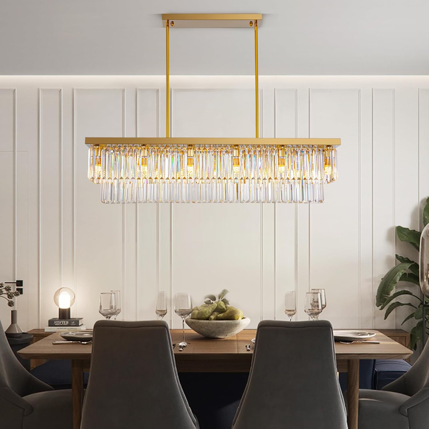 Dimmable Luxe Glass Chandelier — 12-Light - View 7