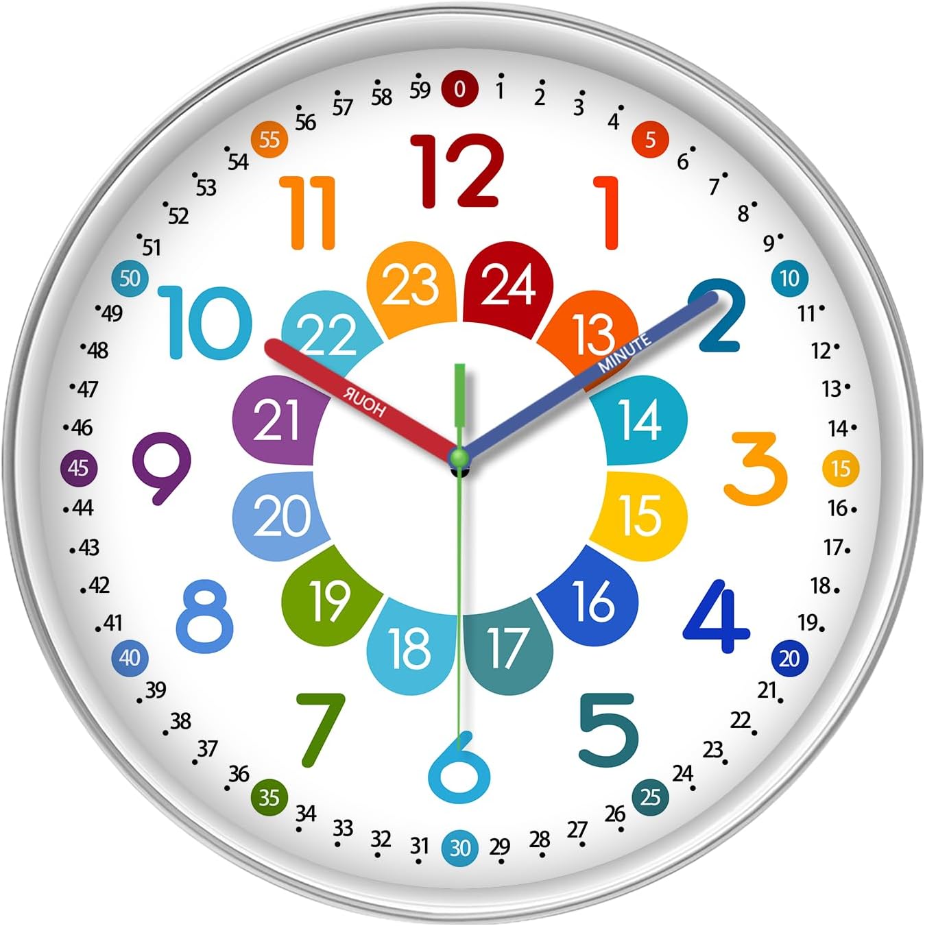 Battery Operated Black Wall Clock — 16" — 12 Inch-1pcs