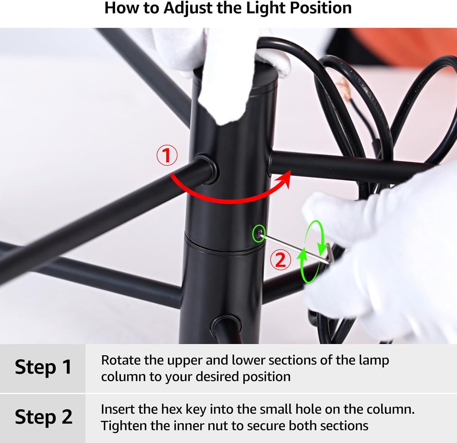 Adjustable Farmhouse Black Chandelier — 6-Light - View 6