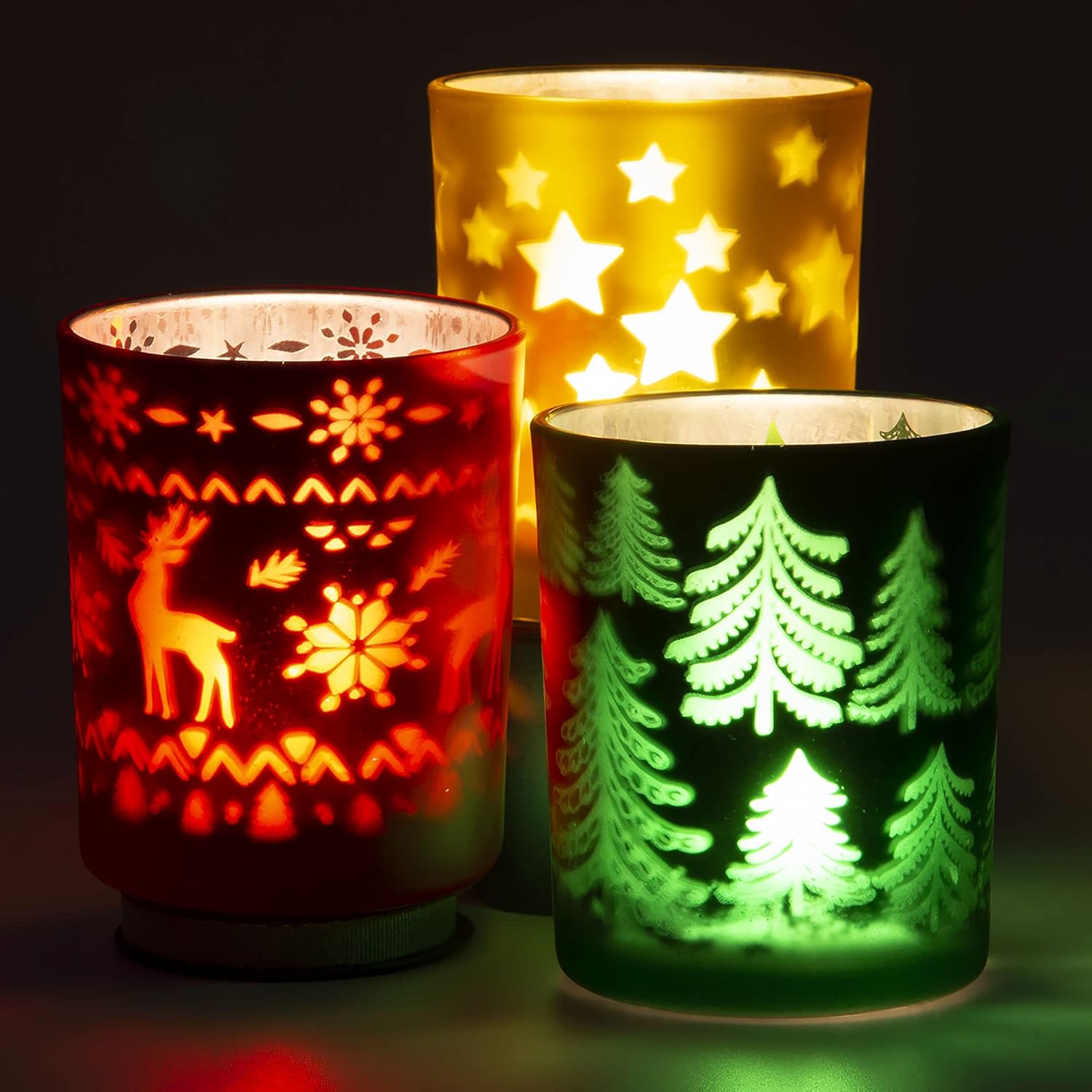 Silver Candle — Set of 3 — Christmas